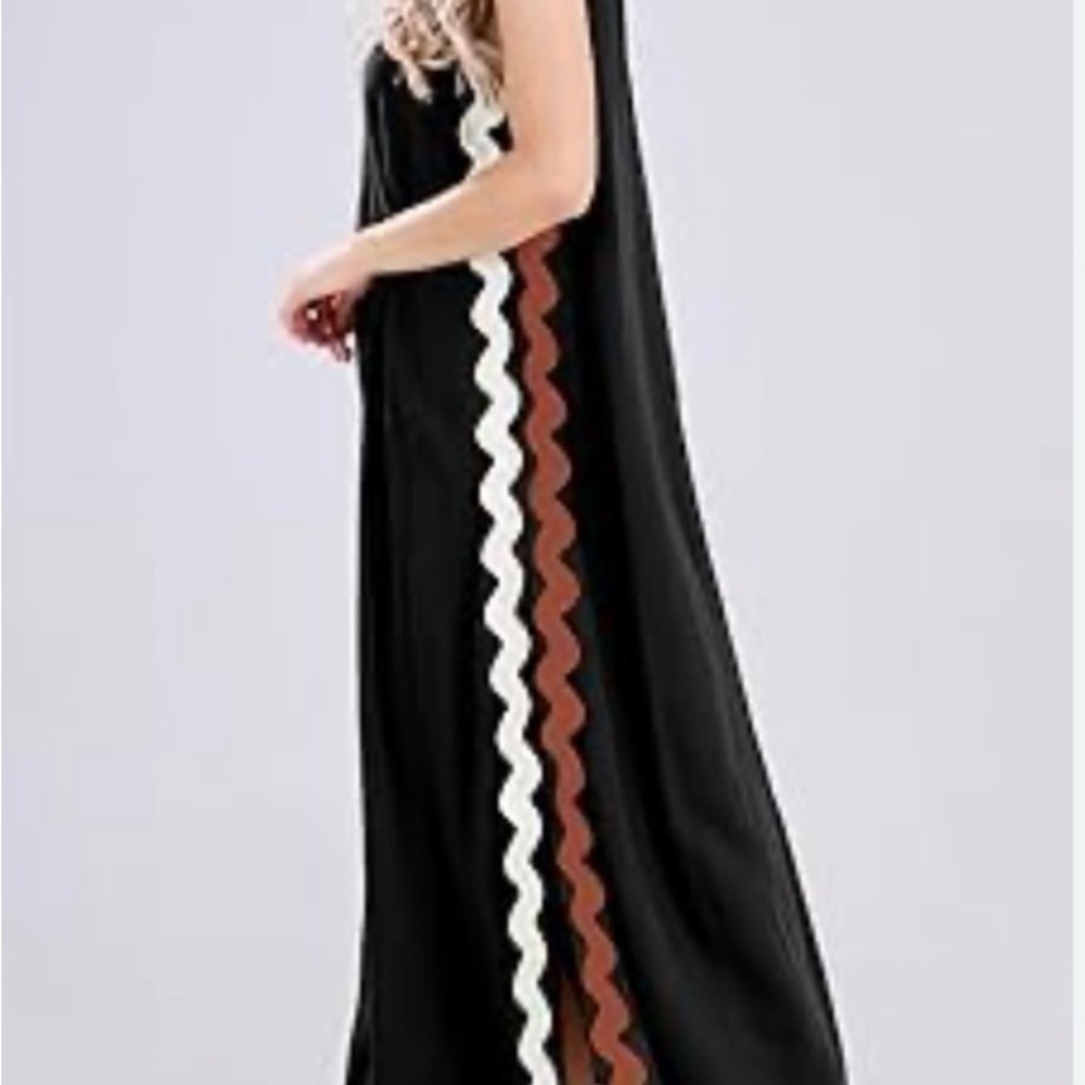 Entro Black Dress with Ric Rac Detail